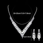 Stunning PEARL Rhinestone Crystal Gorgeous Silver Bridal Wedding Dress Women Fashion Jewelry Set