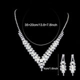 Stunning PEARL Rhinestone Crystal Gorgeous Silver Bridal Wedding Dress Women Fashion Jewelry Set