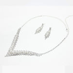 Stunning PEARL Rhinestone Crystal Gorgeous Silver Bridal Wedding Dress Women Fashion Jewelry Set