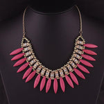 Exquisite Tassel Crystal Chunky Choker Statement Bib Maxi Fashion Jewelry Necklace - EonShoppee