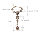 Luxurious Antique Gold Wine Color Designer Bracelet And Finger Ring Fashion Jewelry For Women