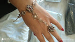 Luxurious Antique Gold Wine Color Designer Bracelet And Finger Ring Fashion Jewelry For Women