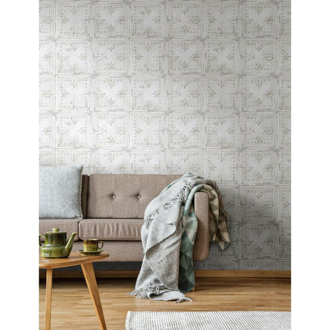 Tin Tile White Peel & Stick Wallpaper - EonShoppee