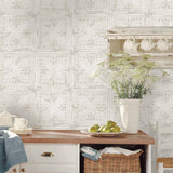 Tin Tile White Peel & Stick Wallpaper - EonShoppee