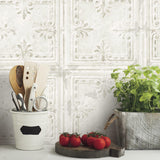 Tin Tile White Peel & Stick Wallpaper - EonShoppee