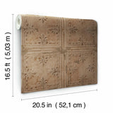 Copper Tin Tile Peel & Stick Wallpaper - EonShoppee