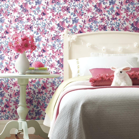 Bright Watercolor Floral Peel & Stick Wallpaper - EonShoppee