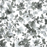 Black Watercolor Floral Peel & Stick Wallpaper - EonShoppee