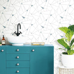 Teal Fracture Peel & Stick Wallpaper - EonShoppee