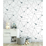 Teal Fracture Peel & Stick Wallpaper - EonShoppee