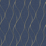 Navy Wave Ogee Peel & Stick Wallpaper - EonShoppee