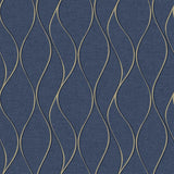 Navy Wave Ogee Peel & Stick Wallpaper - EonShoppee