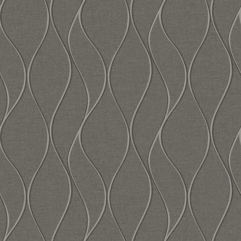 Grey Wave Ogee Peel & Stick Wallpaper - EonShoppee