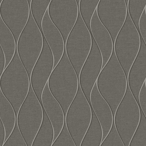 Grey Wave Ogee Peel & Stick Wallpaper - EonShoppee