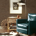 Faux Grasscloth Brown Peel & Stick Wallpaper - EonShoppee