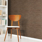 Faux Grasscloth Brown Peel & Stick Wallpaper - EonShoppee