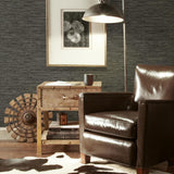 Faux Grasscloth Grey Peel & Stick Wallpaper - EonShoppee