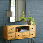 Faux Grasscloth Blue Peel & Stick Wallpaper - EonShoppee