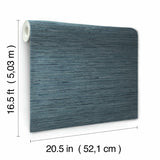Faux Grasscloth Blue Peel & Stick Wallpaper - EonShoppee