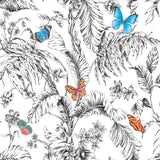 Butterfly Sketch Peel & Stick Wallpaper - EonShoppee