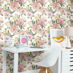 Watercolor Floral Bouquet Peel & Stick Wallpaper - EonShoppee