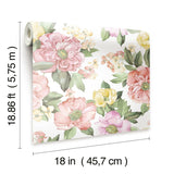 Watercolor Floral Bouquet Peel & Stick Wallpaper - EonShoppee