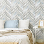 Herringbone Wood Boards Peel & Stick Wallpaper - EonShoppee