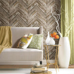 Herringbone Wood Boards Peel & Stick Wallpaper - EonShoppee
