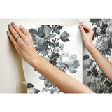 RoomMates Watercolor Floral Stripe Peel & Stick Wallpaper - EonShoppee