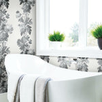 RoomMates Watercolor Floral Stripe Peel & Stick Wallpaper - EonShoppee