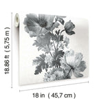 RoomMates Watercolor Floral Stripe Peel & Stick Wallpaper - EonShoppee