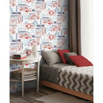 RoomMates Disney And Pixar Cars Schematic Peel & Stick Wallpaper Peel & Stick Wallpaper - EonShoppee