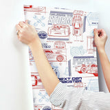 RoomMates Disney And Pixar Cars Schematic Peel & Stick Wallpaper Peel & Stick Wallpaper - EonShoppee