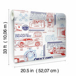 RoomMates Disney And Pixar Cars Schematic Peel & Stick Wallpaper Peel & Stick Wallpaper - EonShoppee