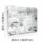 RoomMates Disney And Pixar Cars Schematic Peel & Stick Wallpaper Peel & Stick Wallpaper - EonShoppee