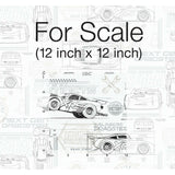 RoomMates Disney And Pixar Cars Schematic Peel & Stick Wallpaper Peel & Stick Wallpaper - EonShoppee