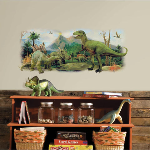 DINOSAURS SCENE BiG WALL DECAL Mural Kids Room Decor Stickers - EonShoppee