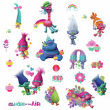 Trolls Movie Peel and Stick Wall Decals With Glitter Kids Room Fun Stickers