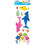 Baby Shark Peel And Stick Wall Decals 9 Colorful Shark Bathroom Decor Stickers - EonShoppee