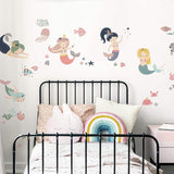 Sweet Pastel Mermaids Peel And Stick Wall Decals - EonShoppee