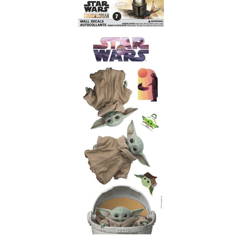 Disney Star Wars Mandalorian Child Baby Yoda 7 pc Wall Decals - EonShoppee