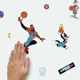 Roommates Space Jam Peel and Stick Wall Decals LeBron James Basketball Team Wall Stickers