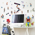 Roommates Space Jam Peel and Stick Wall Decals LeBron James Basketball Team Wall Stickers