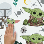 Mandalorian The Child Illustrated Peel And Stick Wall Decals Star Wars BABY YODA Stickers