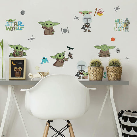 Roommates Mandalorian The Child Illustrated Peel And Stick Wall Decals Star Wars BABY YODA Stickers
