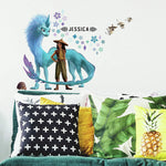 Raya And The Last Dragon Personalized Headboard Peel And Stick Wall Decals, Teal, Purple Girls room Stickers