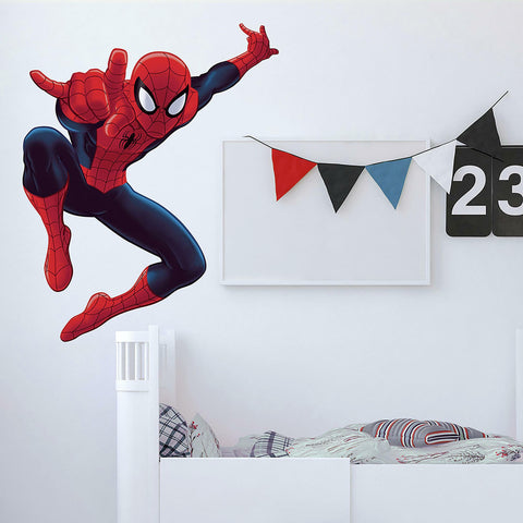 Roommates Ultimate Spider-Man Giant Peel And Stick Wall Decals 53" H Spiderman Mural Kids Room Decor