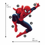 Roommates Ultimate Spider-Man Giant Peel And Stick Wall Decals 53" H Spiderman Mural Kids Room Decor