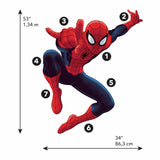 Roommates Ultimate Spider-Man Giant Peel And Stick Wall Decals 53" H Spiderman Mural Kids Room Decor