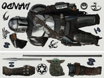 RoomMates Mandalorian In Beskar Peel And Stick Wall Decals, Brown, Gray, Black Boys Room Disney Mando Stickers